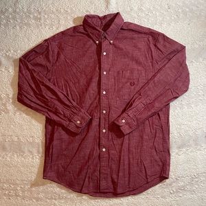 Chaps Ralph Lauren Men’s Burgundy Button Dress Shirt